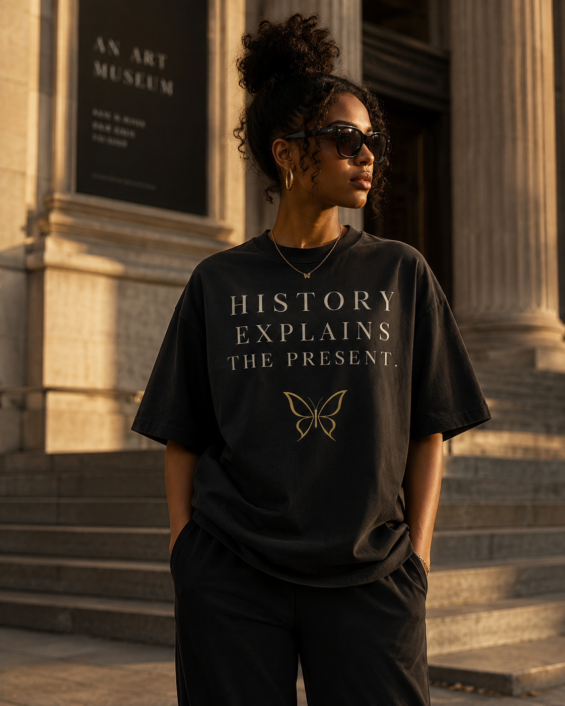 History Explains the Present™ Premium Heavyweight Oversized T-Shirt