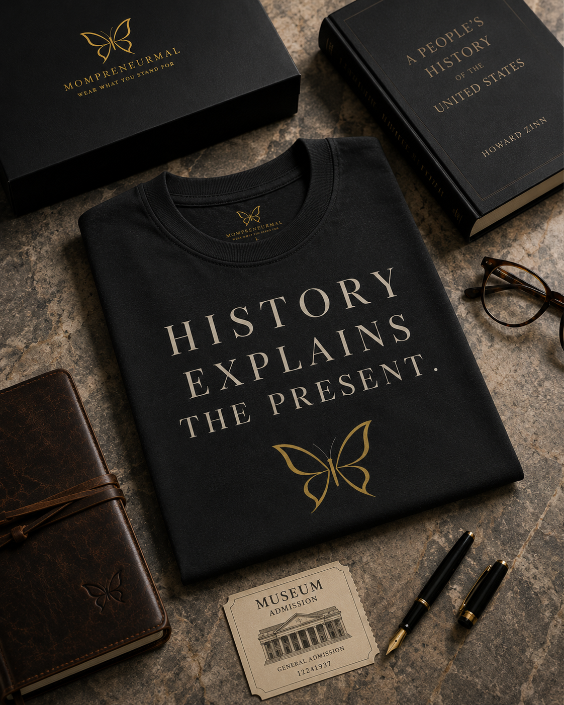 History Explains the Present™ Premium Heavyweight Oversized T-Shirt