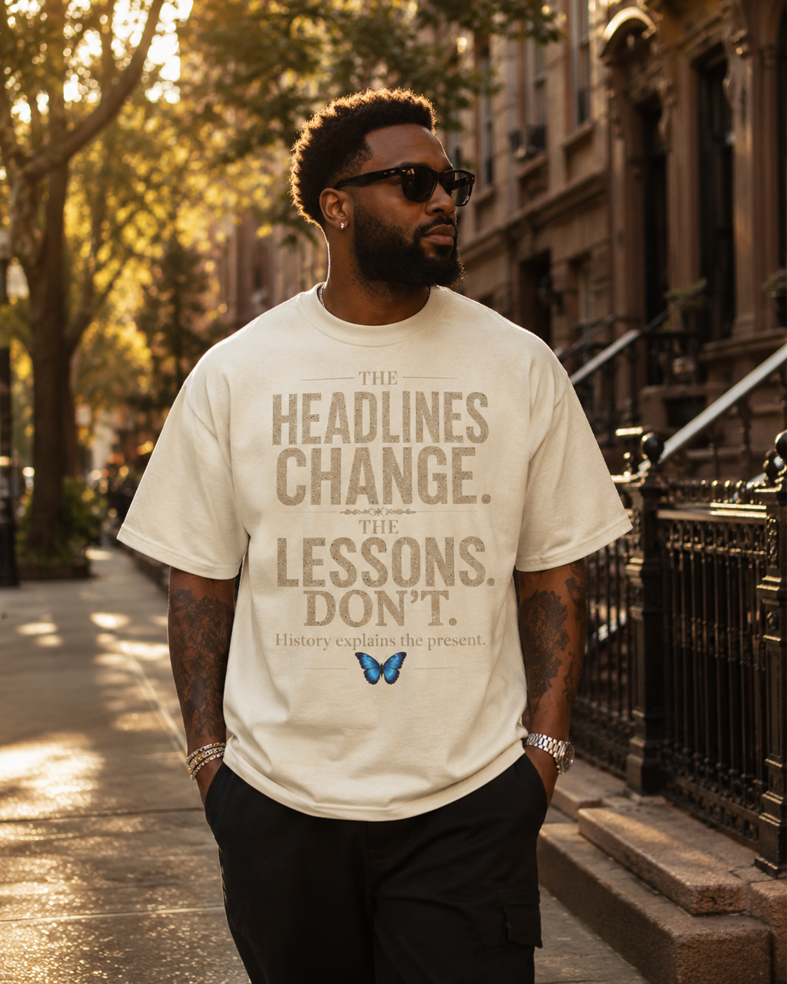 The Headlines Change The Lessons Don't | Premium History Graphic Tee