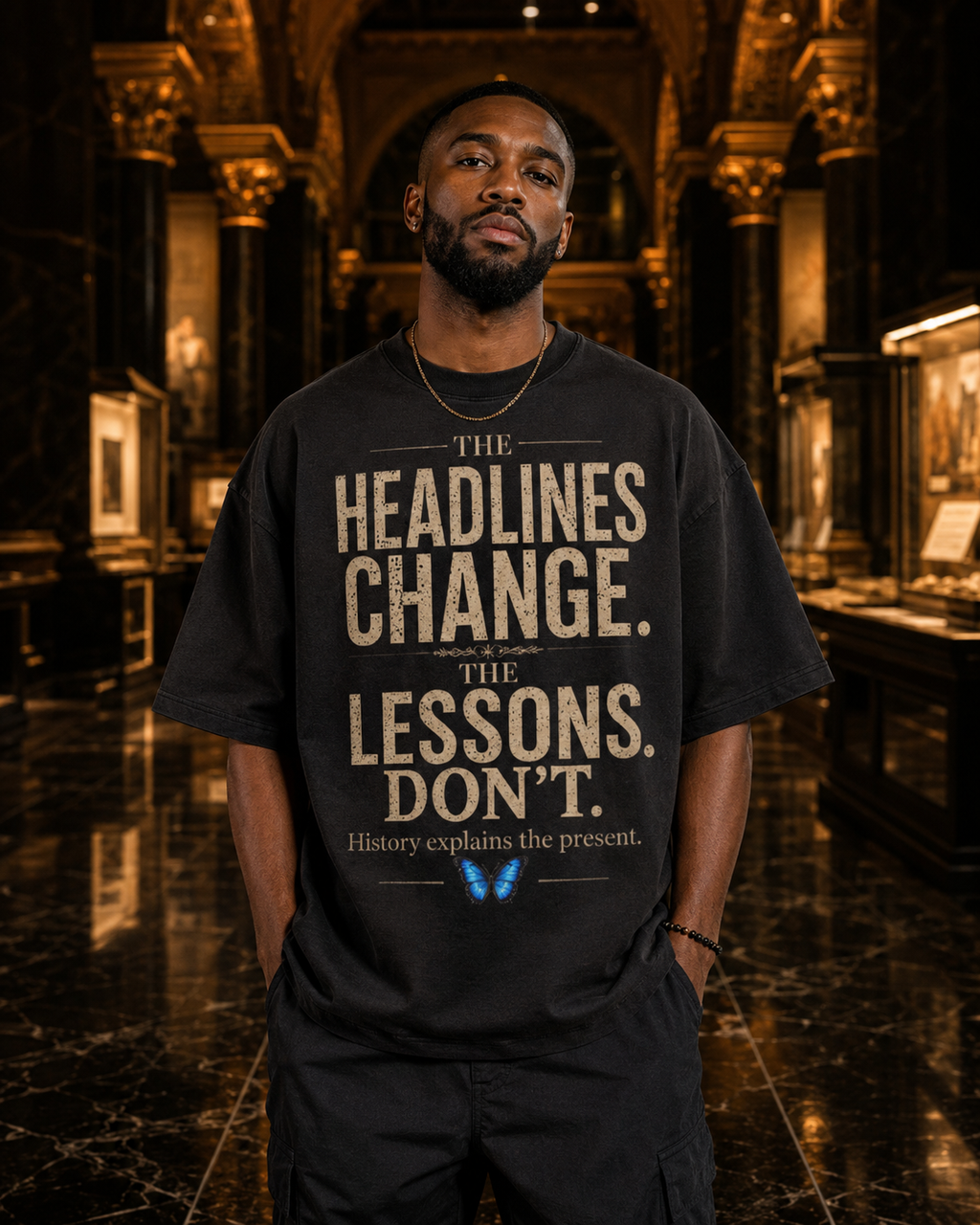 The Headlines Change The Lessons Don't | Premium History Graphic Tee