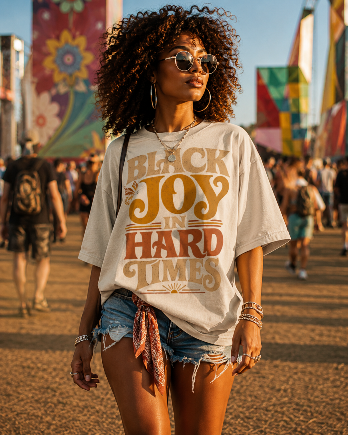 Black Joy In Hard Times Shirt | Vintage Black Empowerment Graphic Tee