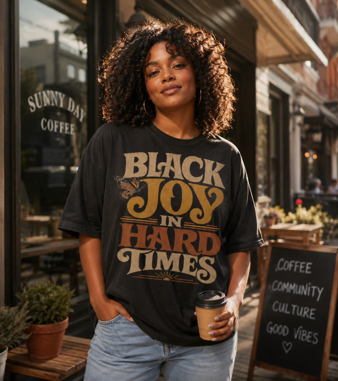 Black Joy In Hard Times Shirt | Vintage Black Empowerment Graphic Tee