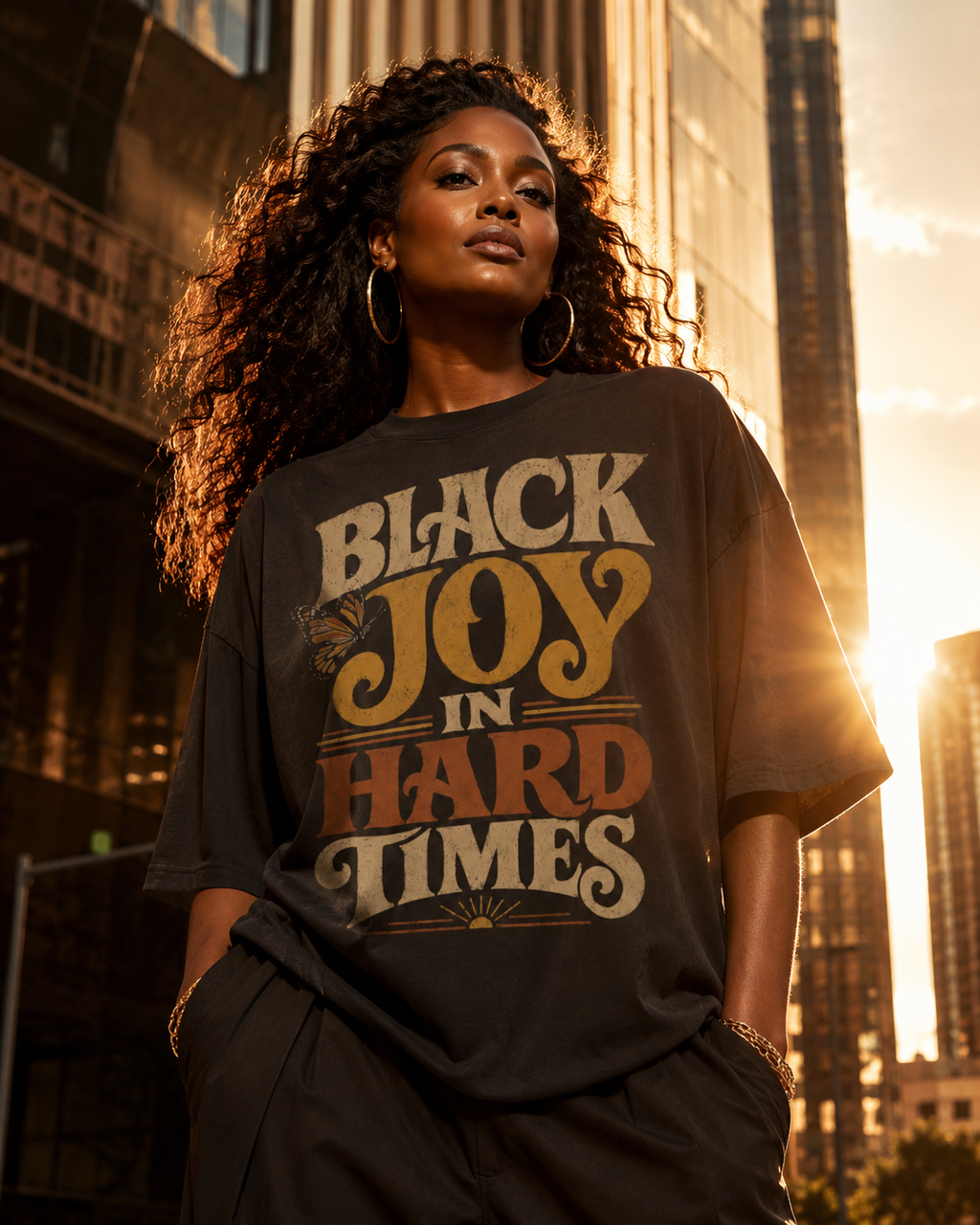 Black Joy In Hard Times Shirt | Vintage Black Empowerment Graphic Tee