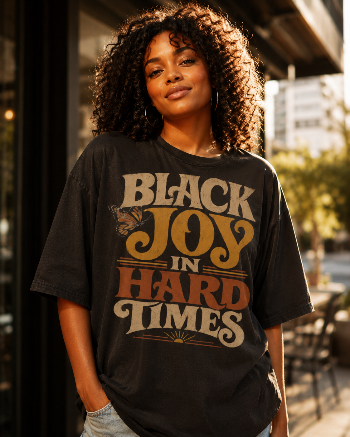 Black Joy In Hard Times Shirt | Vintage Black Empowerment Graphic Tee