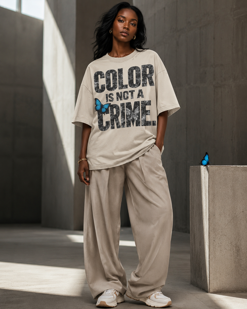 Color Is Not a Crime. | Premium Oversized Graphic T-Shirt | PODpartner