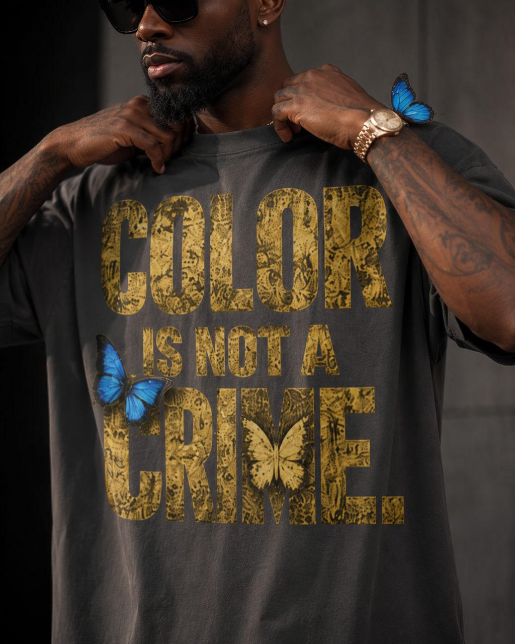 Color Is Not a Crime. | Premium Oversized Graphic T-Shirt |