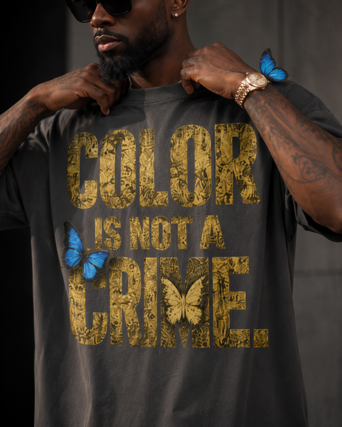 Color Is Not a Crime. | Premium Oversized Graphic T-Shirt |