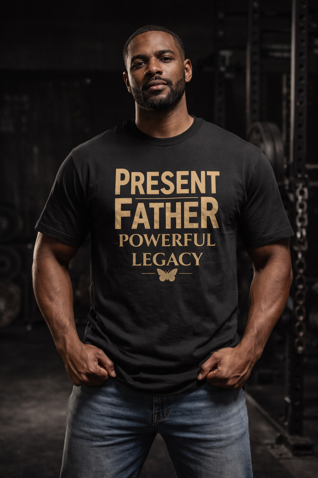 Present Father Powerful Legacy T-Shirt – Black Dad Empowerment Tee, Inspirational Fatherhood Shirt, Legacy Building Dad Life Tee