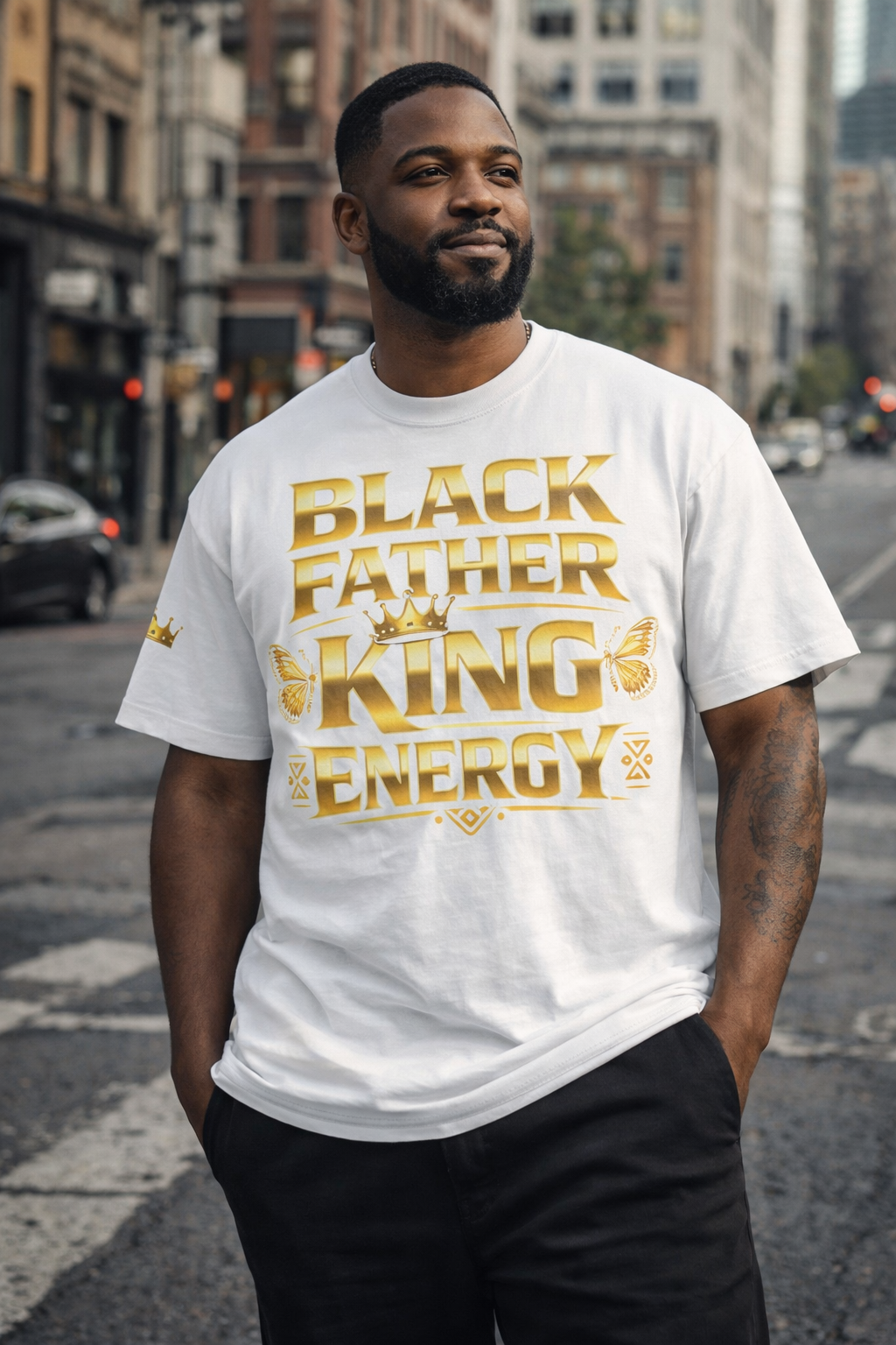 Camiseta "Black Father King Energy" - Camiseta Afrocentrada Premium para Papá