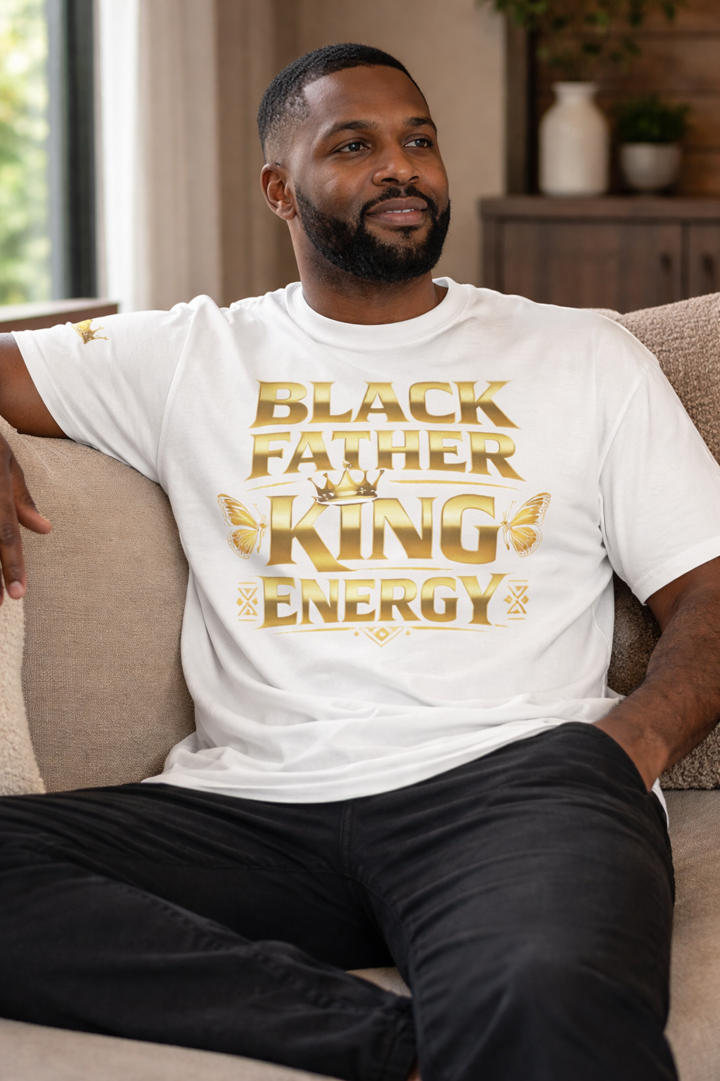 Camiseta "Black Father King Energy" - Camiseta Afrocentrada Premium para Papá