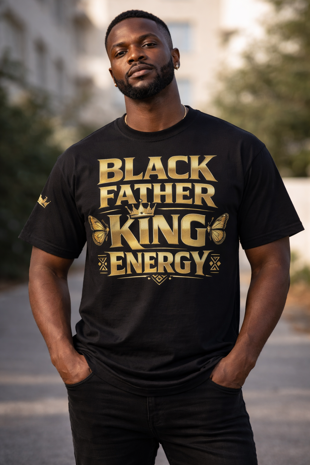 Camiseta "Black Father King Energy" - Camiseta Afrocentrada Premium para Papá