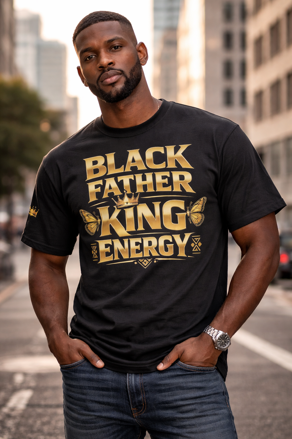 Camiseta "Black Father King Energy" - Camiseta Afrocentrada Premium para Papá