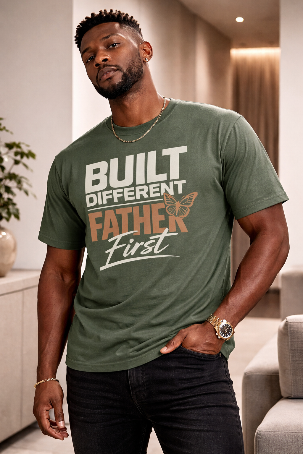 Camiseta "Padre Diferente Primero" | Camiseta Premium de Vida de Papá