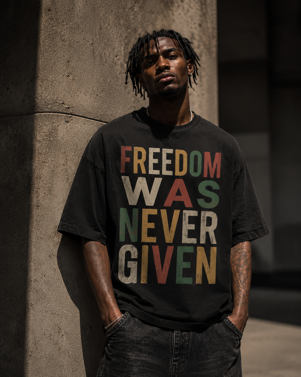 Freedom Was Never Given Oversized Vintage T-Shirt