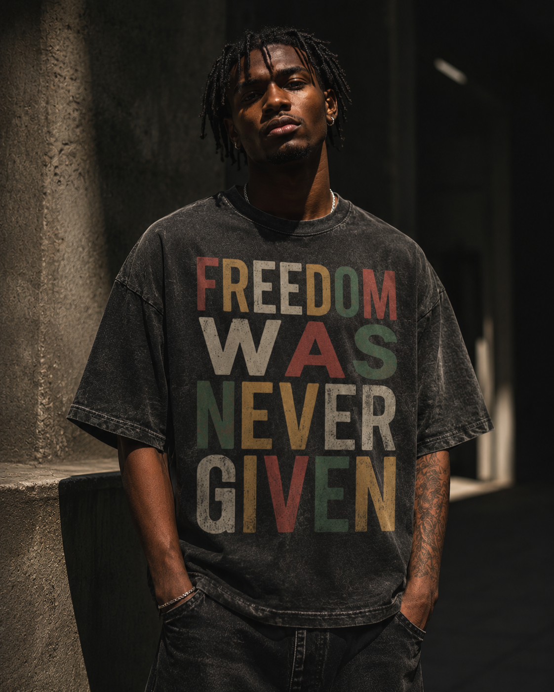 Freedom Was Never Given Oversized Vintage T-Shirt