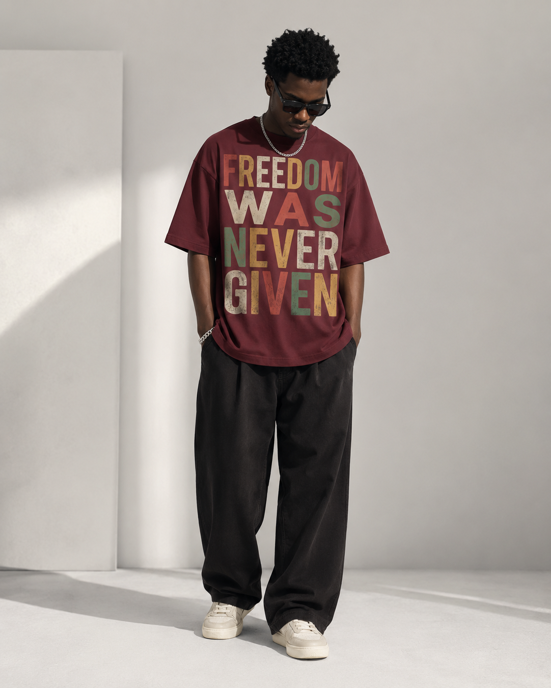 Freedom Was Never Given Oversized Vintage T-Shirt