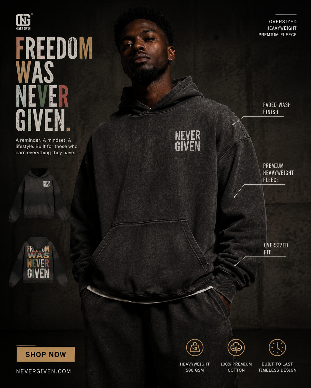 Freedom Was Never Given Hoodie