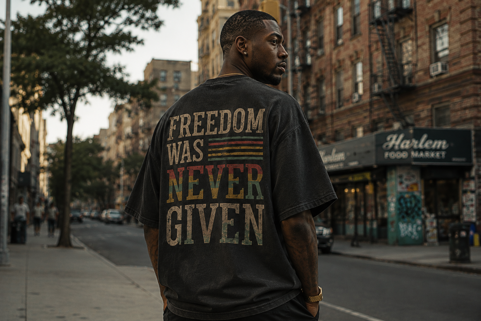 Freedom Was Never Given Oversized Vintage Streetwear Tee