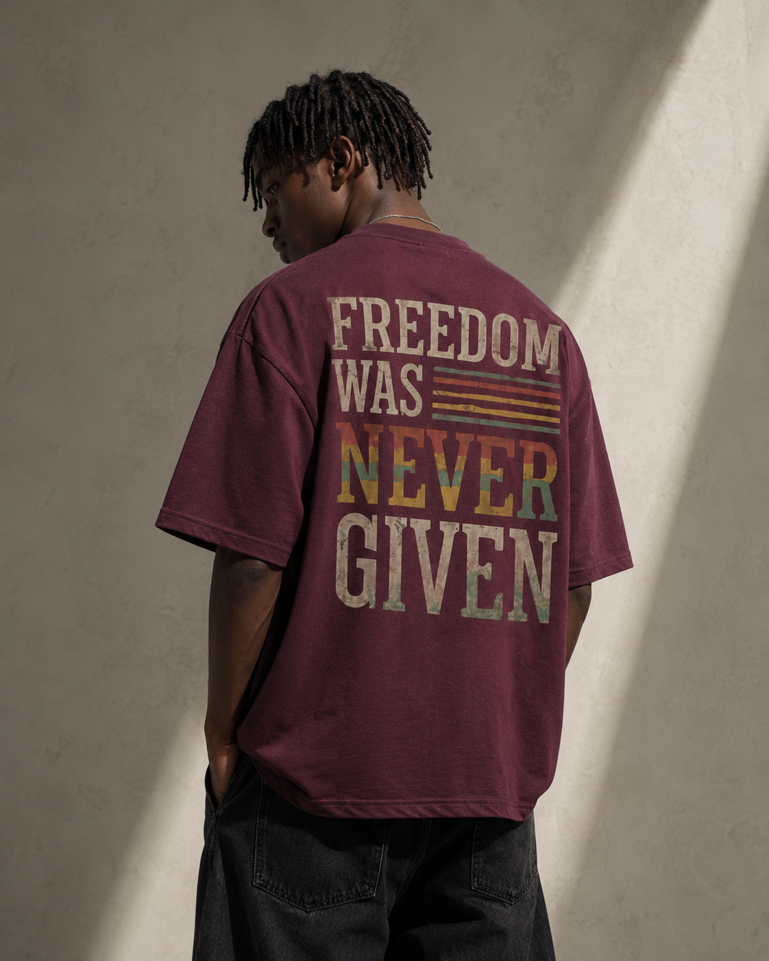 Freedom Was Never Given Oversized Vintage Streetwear Tee