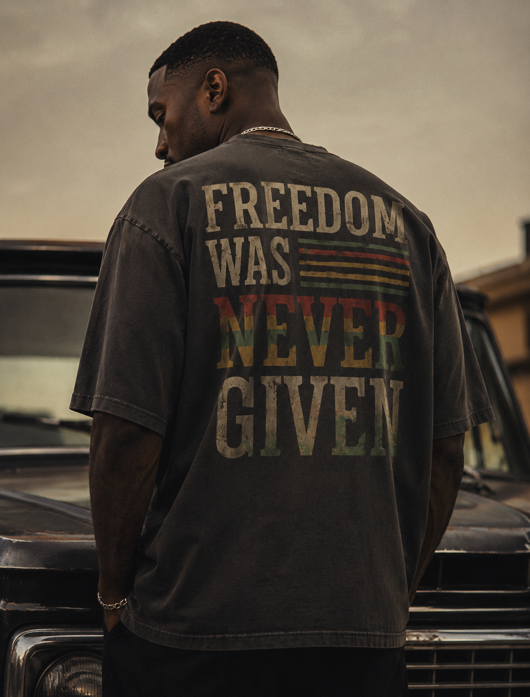 Freedom Was Never Given Oversized Vintage Streetwear Tee