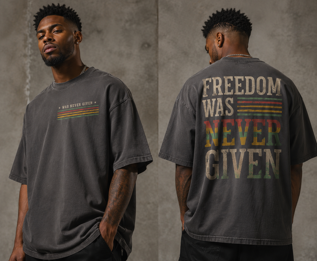 Freedom Was Never Given Oversized Vintage Streetwear Tee