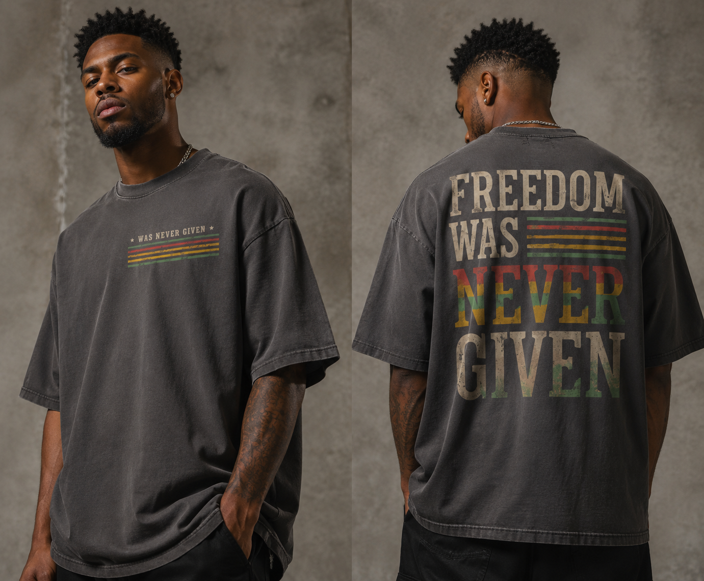 Freedom Was Never Given Oversized Vintage Streetwear Tee