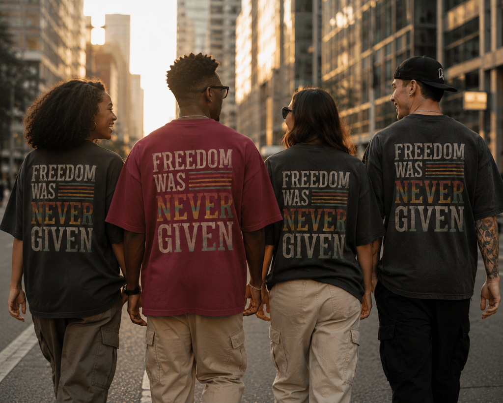 Freedom Was Never Given Oversized Vintage Streetwear Tee