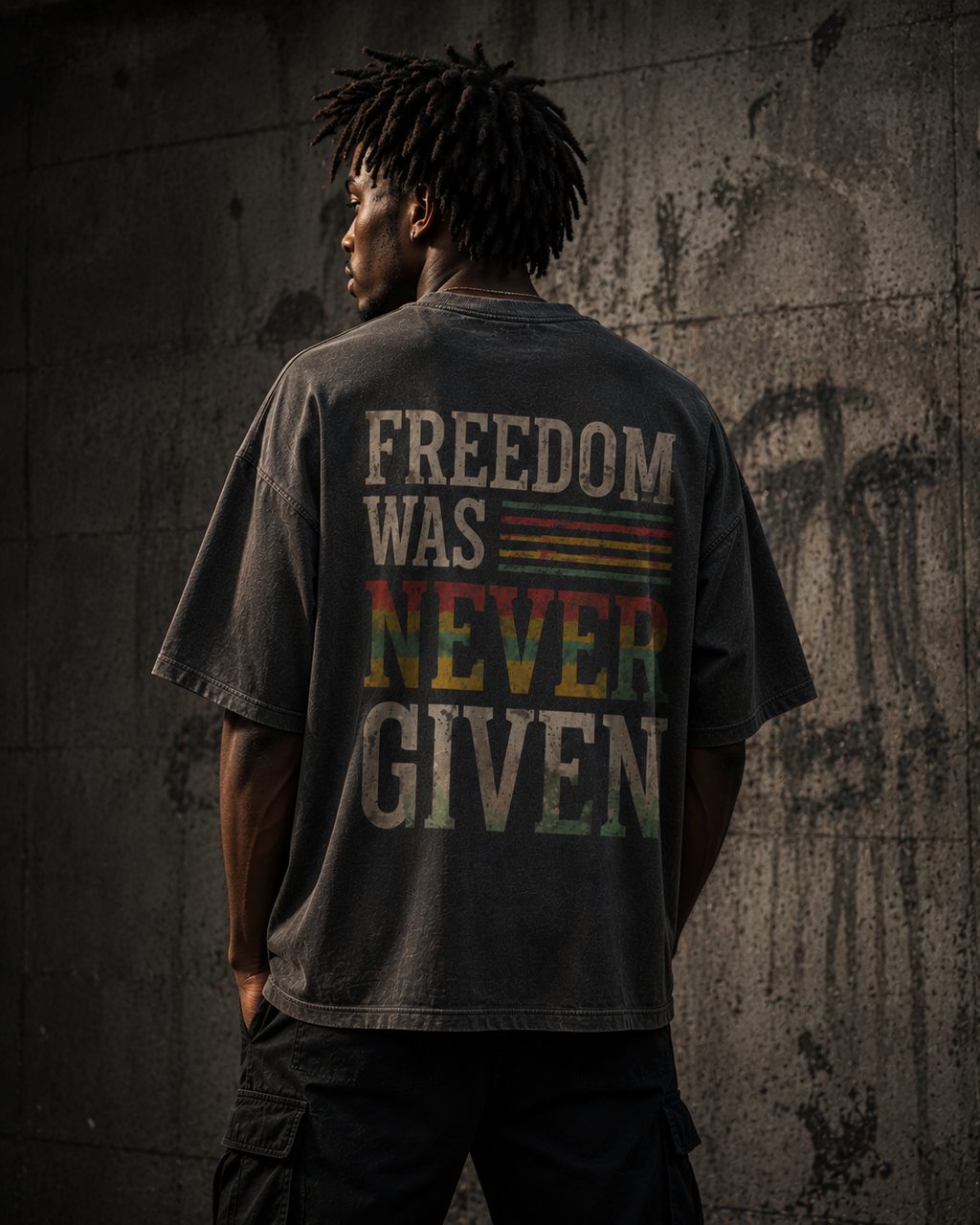 Freedom Was Never Given Oversized Vintage Streetwear Tee