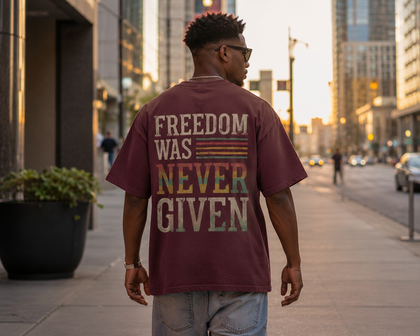 Freedom Was Never Given Oversized Vintage Streetwear Tee