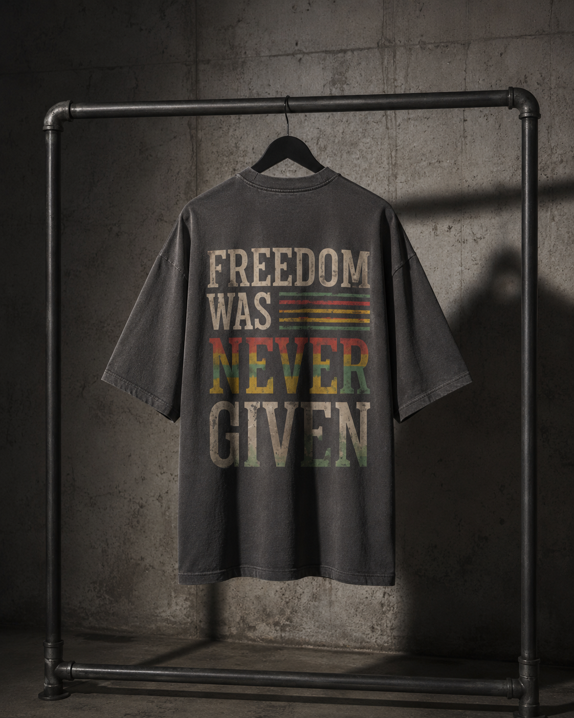 Freedom Was Never Given Oversized Vintage Streetwear Tee