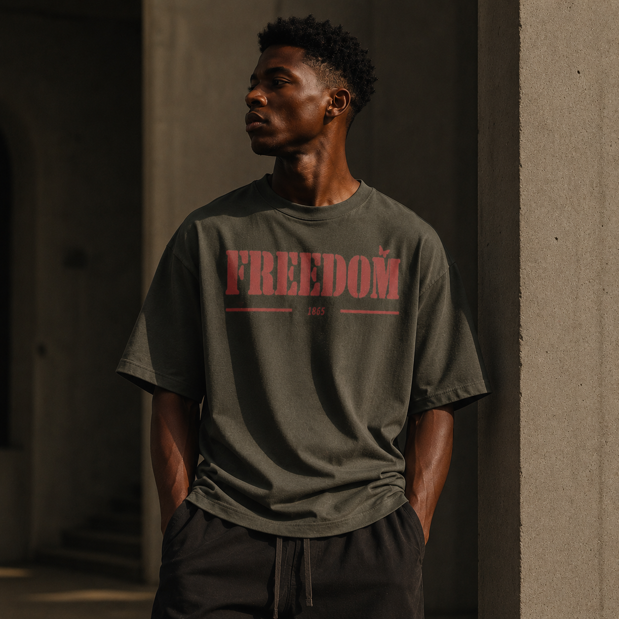 Freedom 1865 Vintage Oversized Graphic Tee