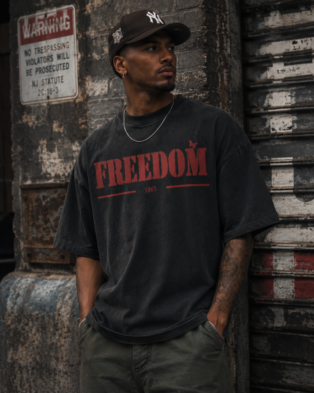 Freedom 1865 Vintage Oversized Graphic Tee