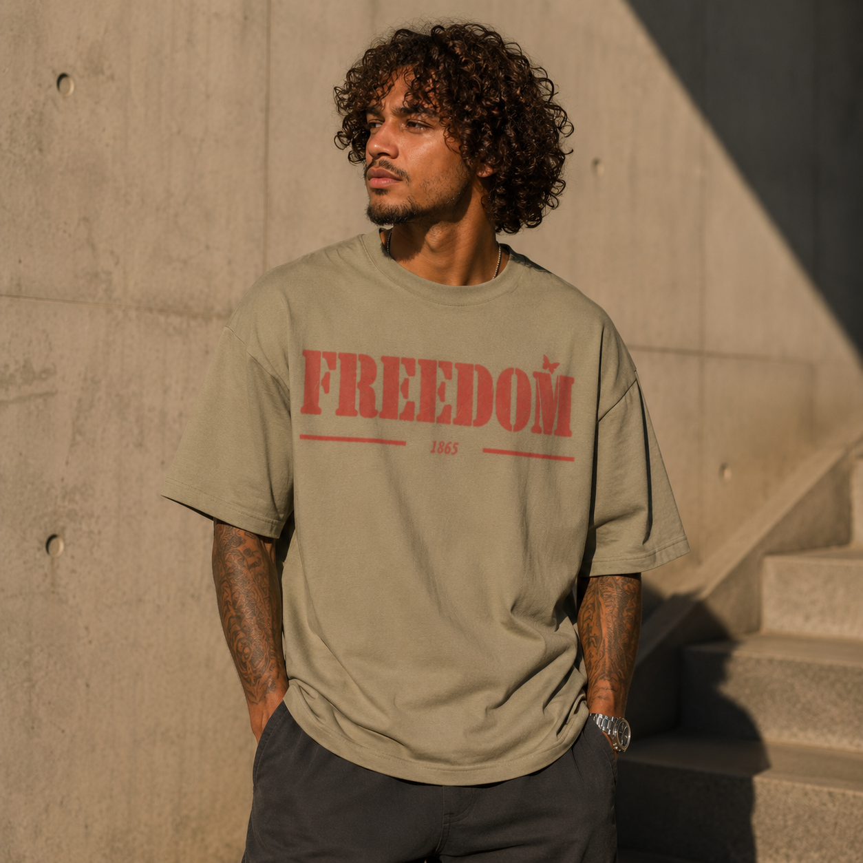 Freedom 1865 Vintage Oversized Graphic Tee