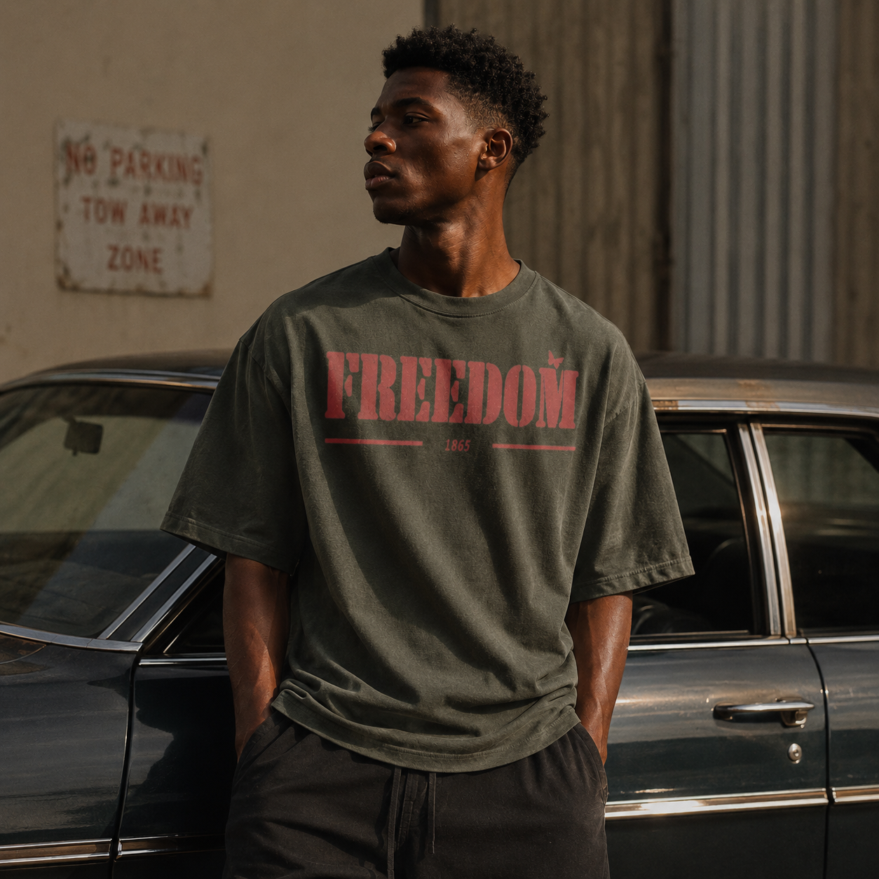 Freedom 1865 Vintage Oversized Graphic Tee