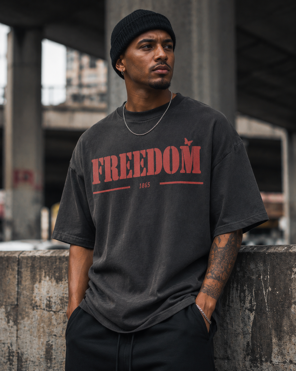 Freedom 1865 Vintage Oversized Graphic Tee