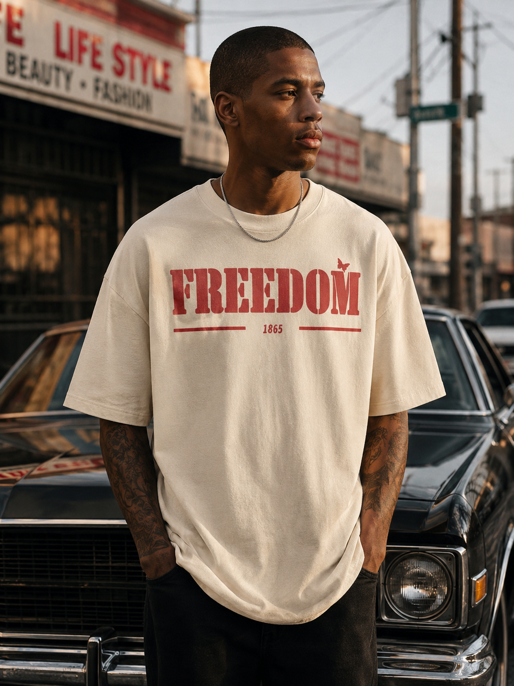 Freedom 1865 Vintage Oversized Graphic Tee