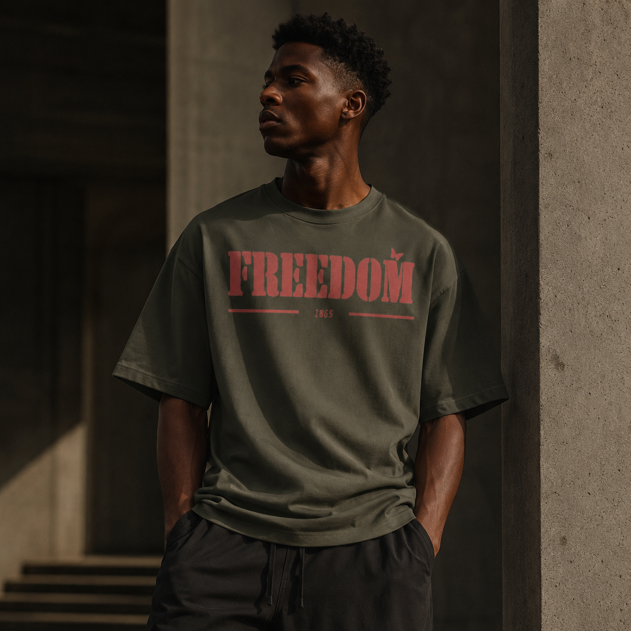 Freedom 1865 Vintage Oversized Graphic Tee