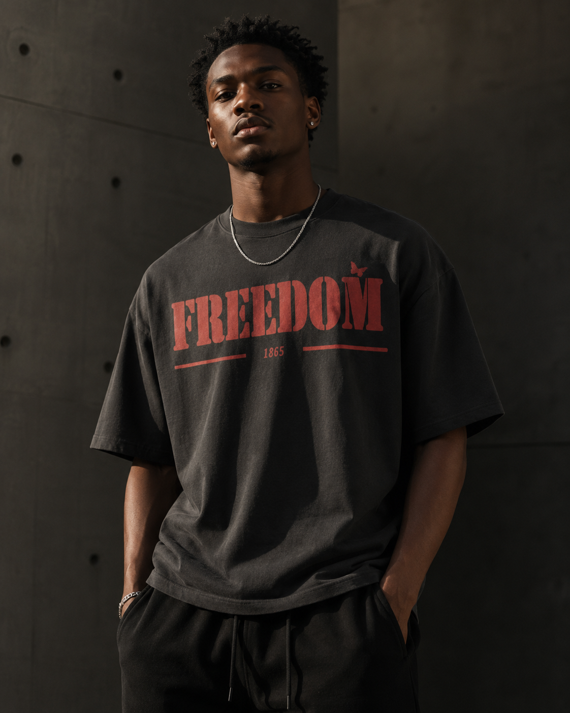 Freedom 1865 Vintage Oversized Graphic Tee