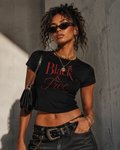 Black & Free Fitted Baby Tee