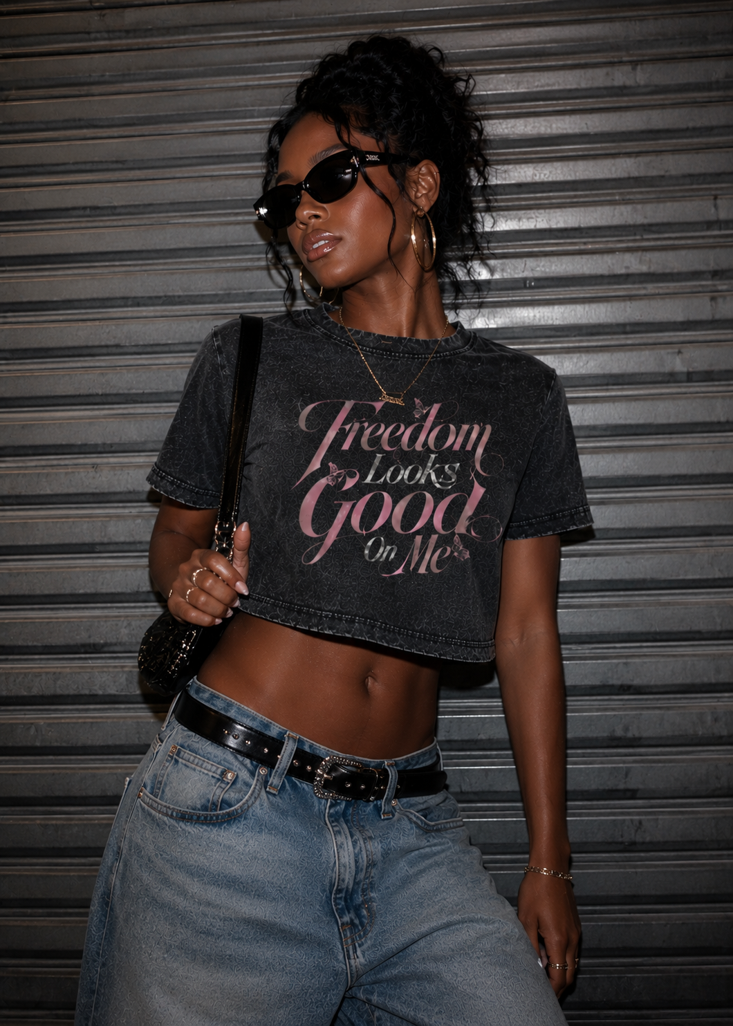 Freedom Looks Good On Me Vintage Crop Tee