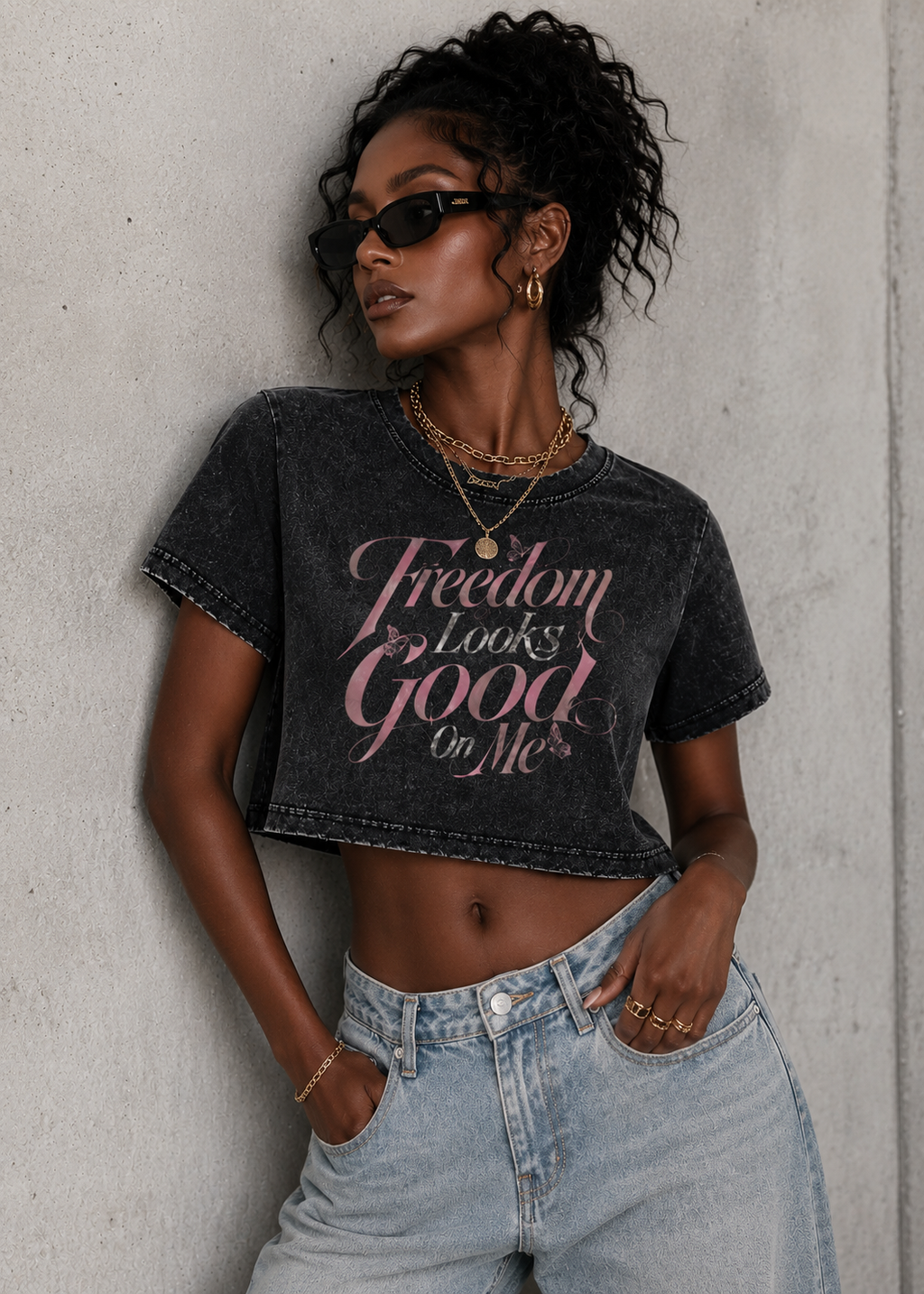 Freedom Looks Good On Me Vintage Crop Tee