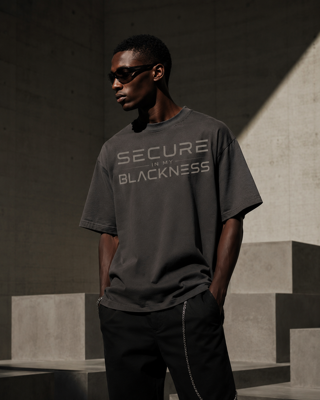 Secure In My Blackness oversized Black pride graphic tee