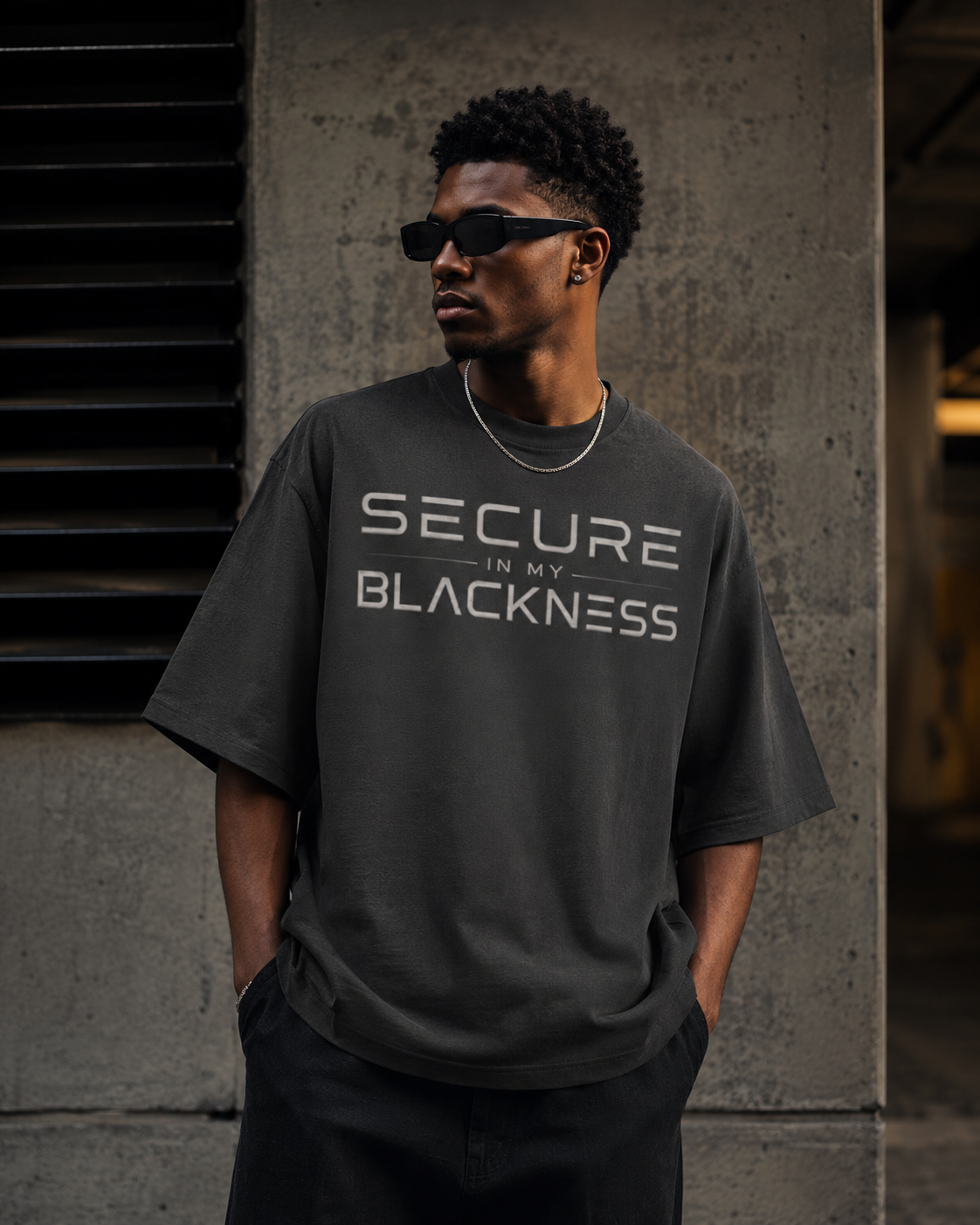Secure In My Blackness oversized Black pride graphic tee