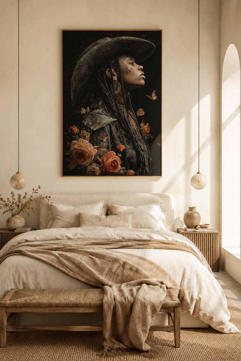 Black Cowgirl Wall Art | Luxury Western Canvas Print