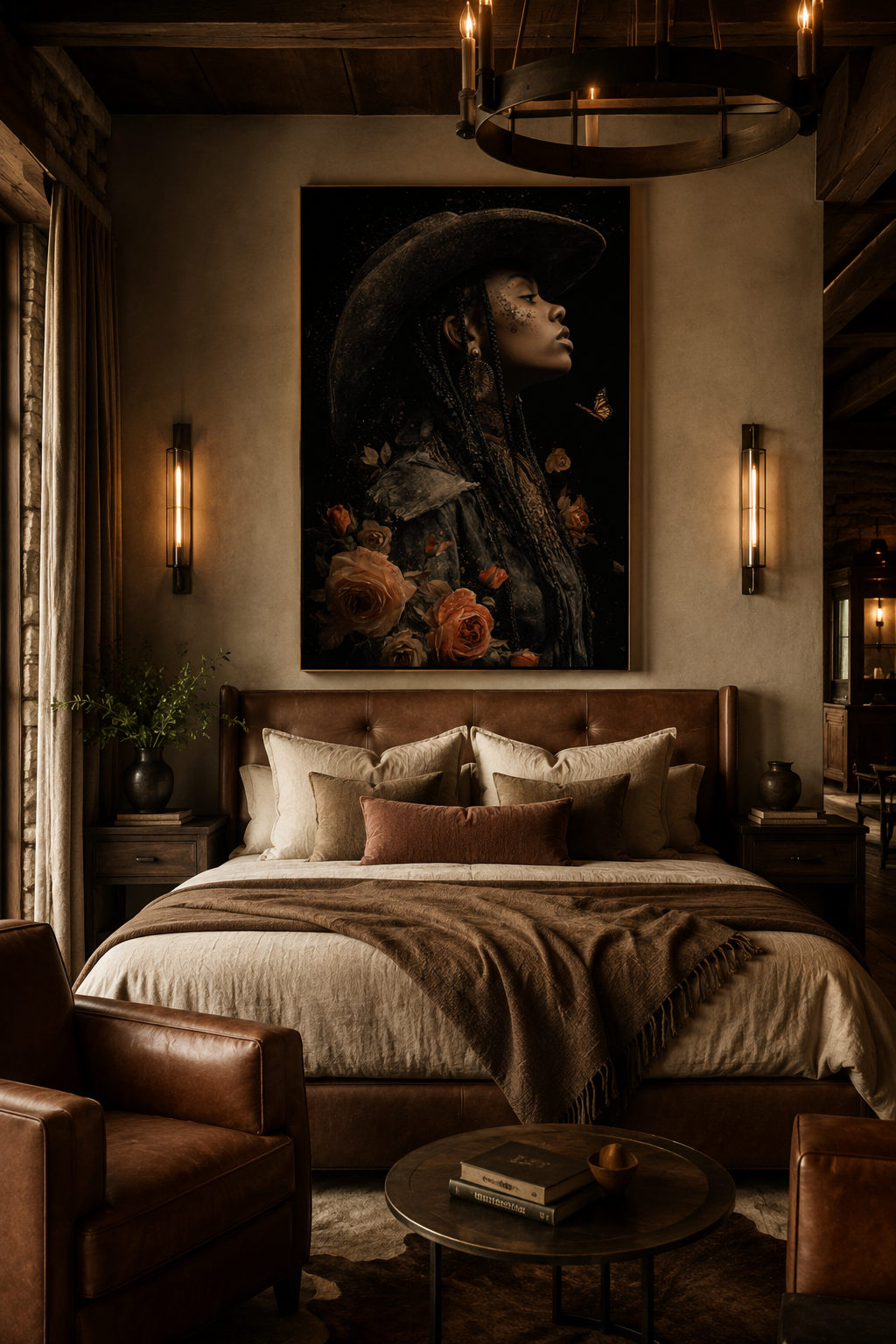 Black Cowgirl Wall Art | Luxury Western Canvas Print