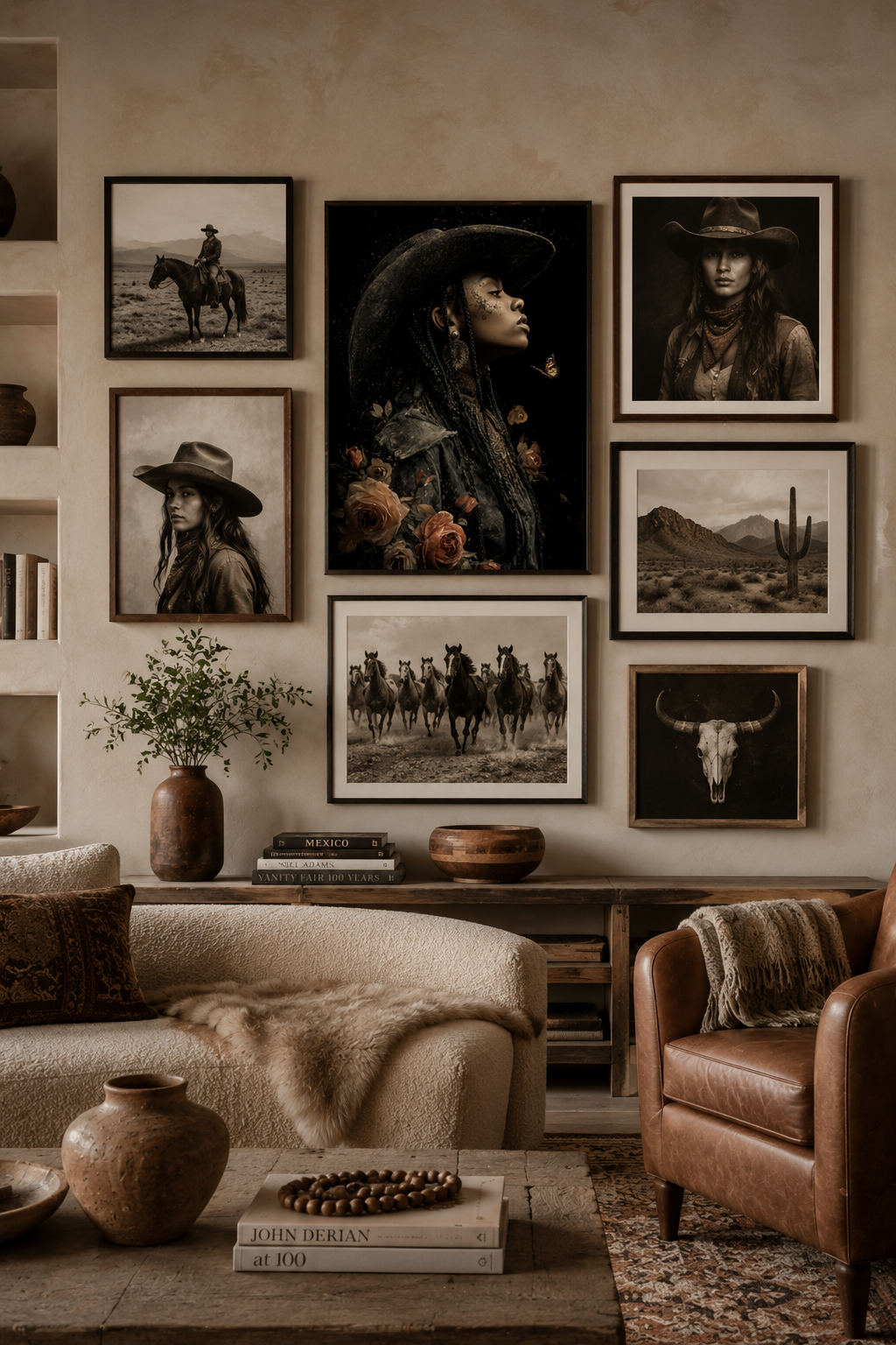 Black Cowgirl Wall Art | Luxury Western Canvas Print