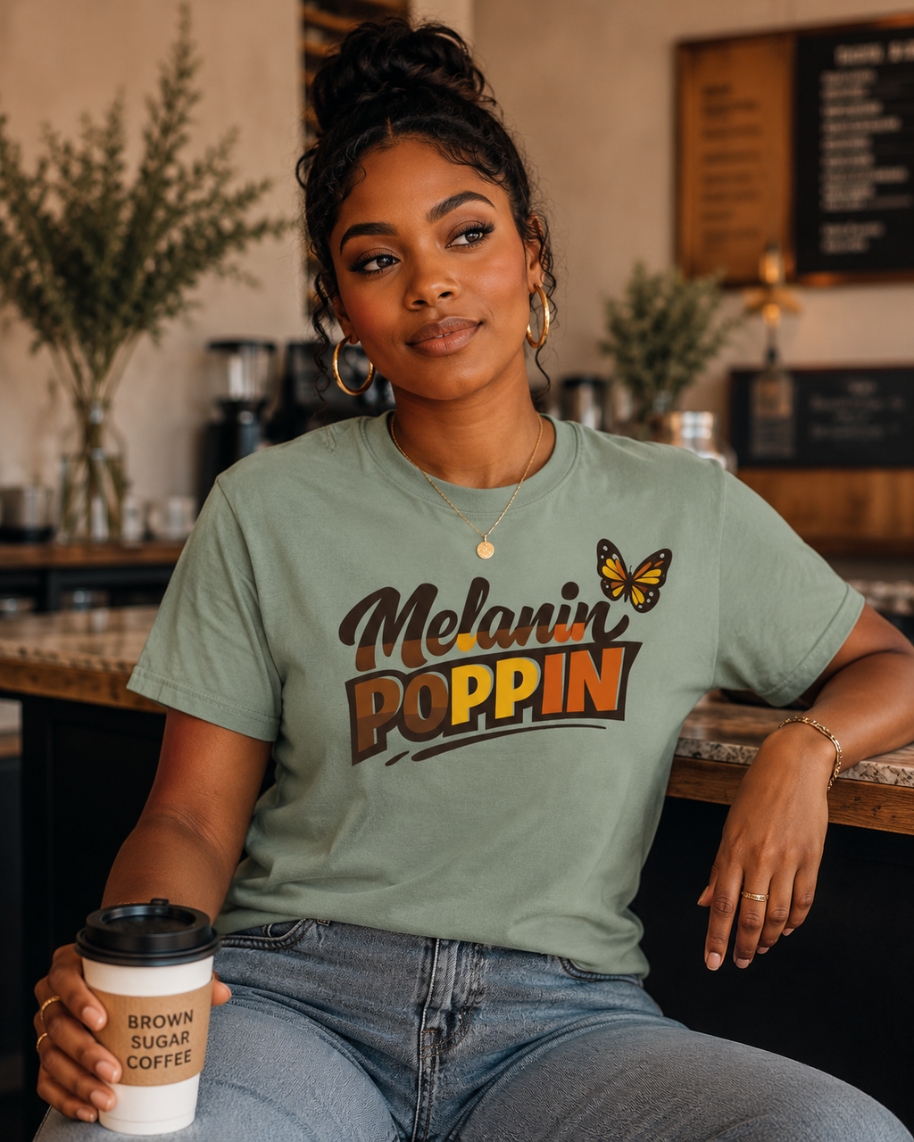 Melanin Poppin Butterfly Tee