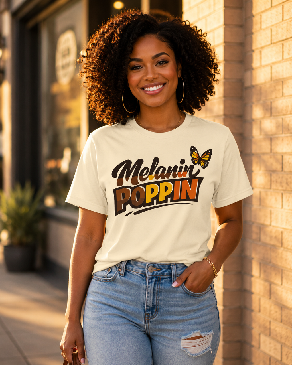 Melanin Poppin Butterfly Tee