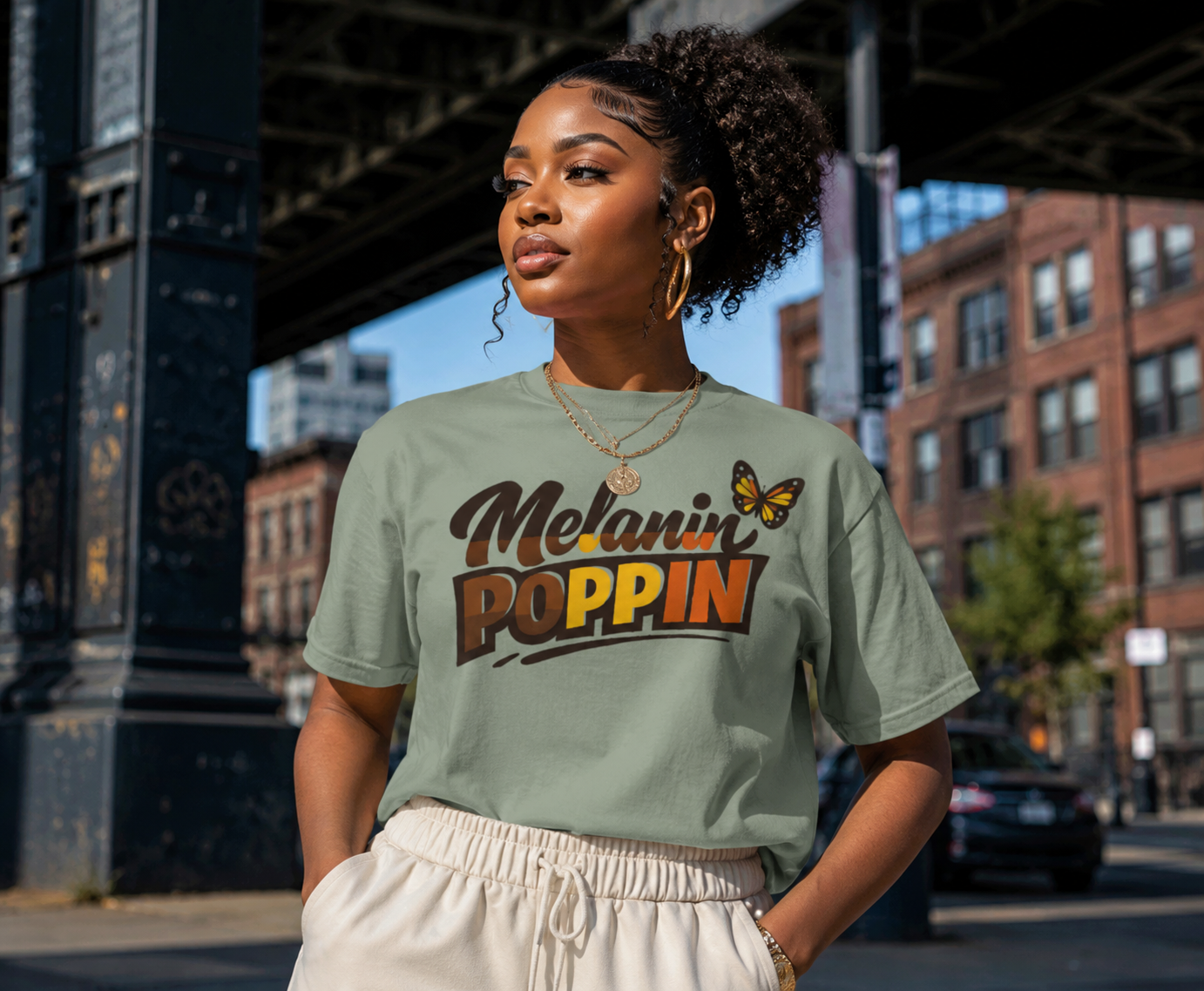 Melanin Poppin Butterfly Tee