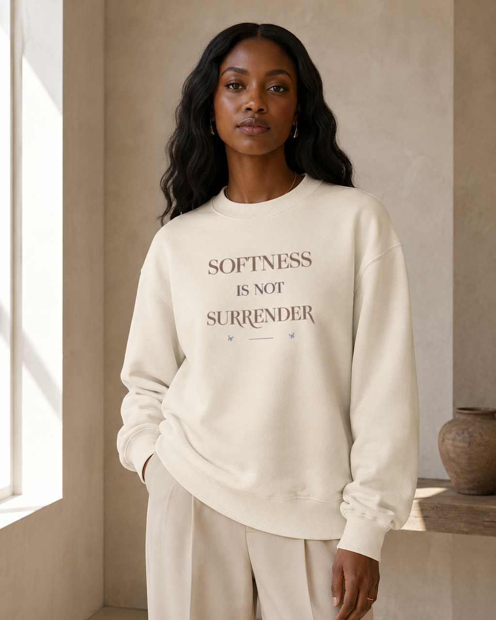 Softness Is Not Surrender Oversized Crewneck Sweatshirt PODpartner